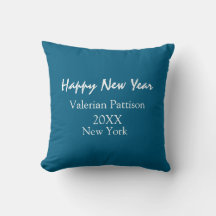 Happy new year blue name place year boho simple