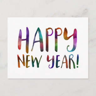 happy new year bokeh feiertagspostkarte