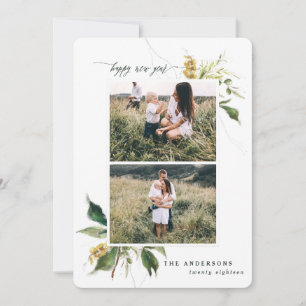 Happy new year botanical two Foto family  Feiertagskarte