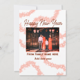 Happy new year brawn fügen Foto Familienname Glitz Einladung