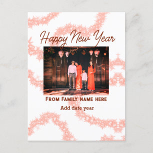 Happy new year brawn fügen Foto Familienname Glitz Postkarte
