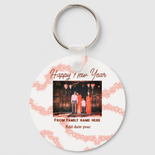 Happy new year brawn fügen Foto Familienname Glitz Schlüsselanhänger
