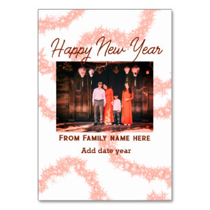 Happy new year brawn fügen Foto Familienname Glitz Tischnummer