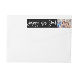 Happy New Year Brush Script Foto-Adresse