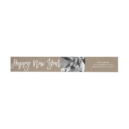 Happy New Year Brush Script Foto-Adresse