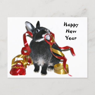 Happy New Year Bunny Feiertagspostkarte