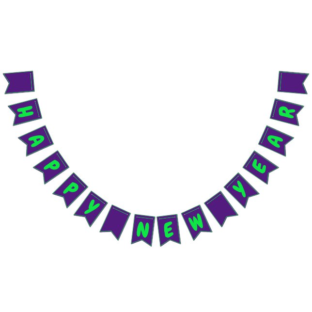 Happy New Year bunte Flags von dalDesignNZ Wimpelkette (Alle)