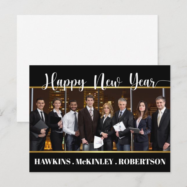 Happy New Year Business Postcard Postkarte (Vorne/Hinten)