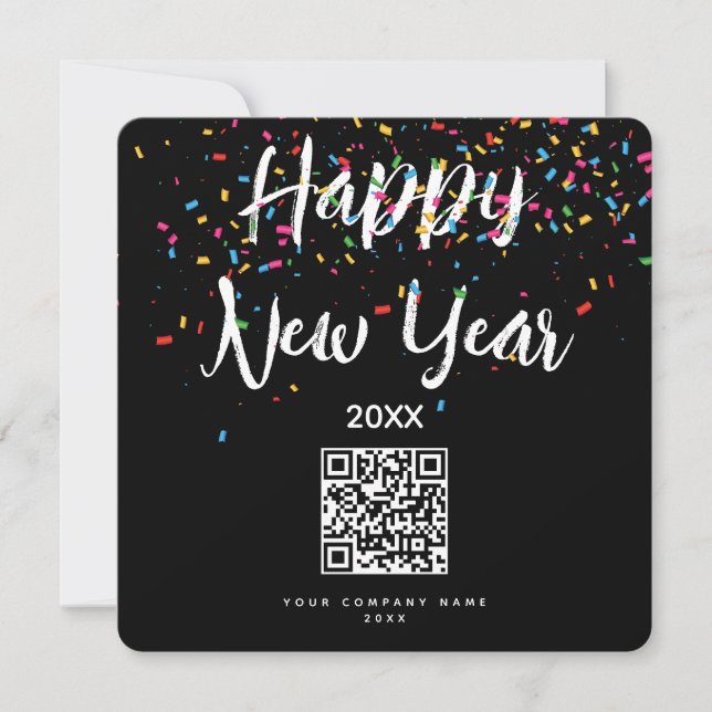 Happy New Year Business QR Code Urlaub (Vorderseite)