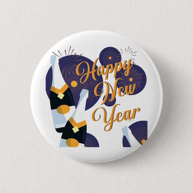 Happy New Year Button (Vorderseite)