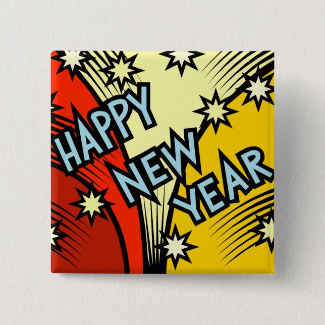 Happy New Year Button (Vorderseite)