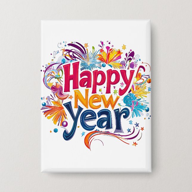 Happy New Year Button (Vorderseite)