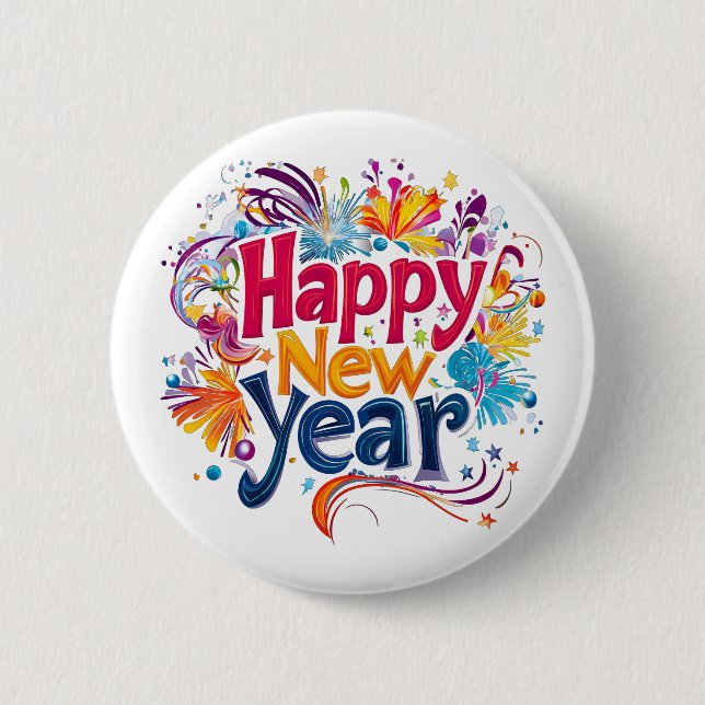 Happy New Year Button (Vorderseite)