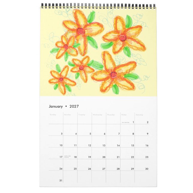 Happy New Year Calendar Kalender (Jan 2027)