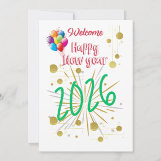 Happy New year Card 2026 Simple and Beautiful Feiertagskarte
