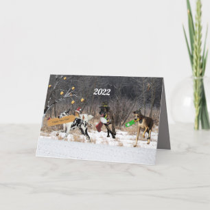 Happy New Year Card Hunde Feiertagskarte