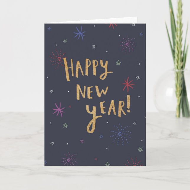 Happy New Year Card Karte (Vorderseite)