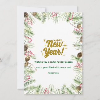 Happy New Year Card | Modern Minimal Design Feiertagskarte