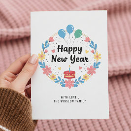 Happy New Year Card – Personalized Name or Family Feiertagskarte