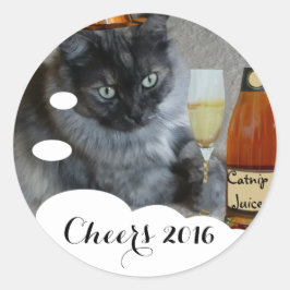 Happy New Year (cat) Aufkleber von RoseWrites