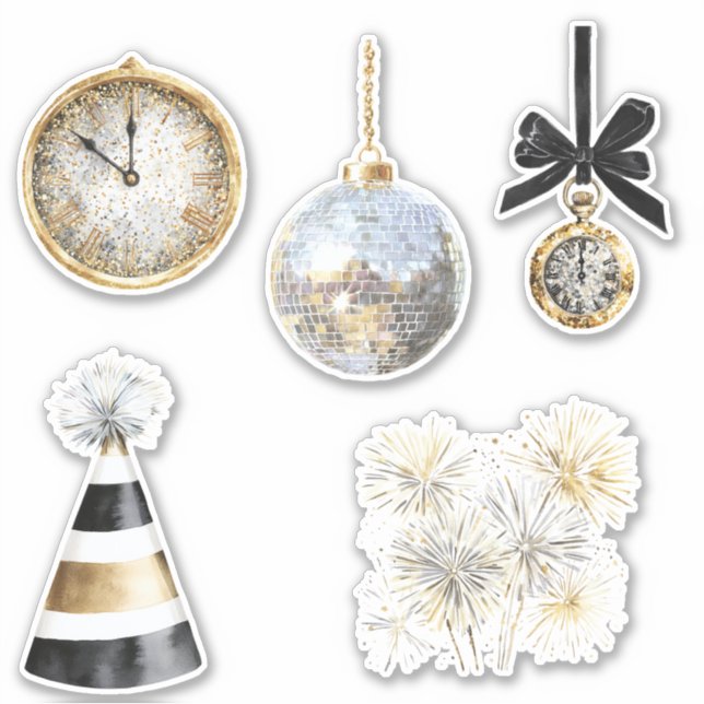 Happy New Year Celebration Aufkleber (Vorderseite)