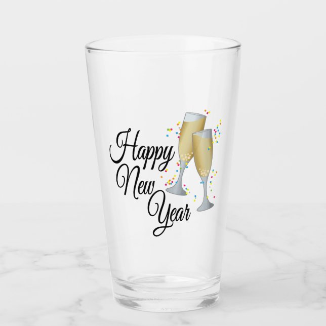 Happy New Year Champagne Brillen Magic Tasse (Vorderseite)