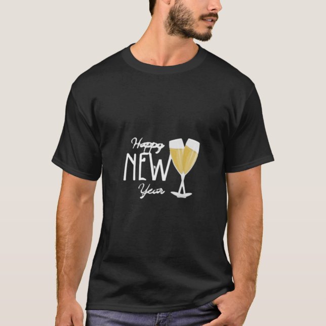 Happy New Year Champagne Toast Design – Festive Ho T-Shirt (Vorderseite)