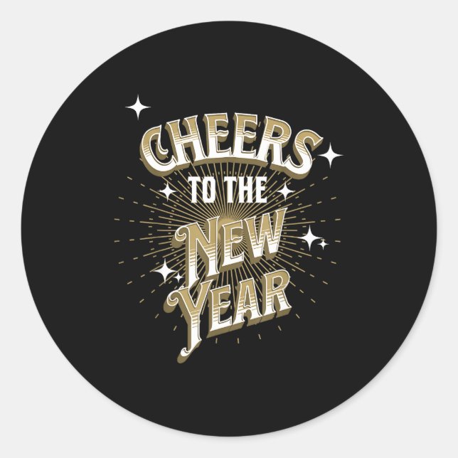 Happy New Year - Cheers To The New Year  Runder Aufkleber (Vorderseite)