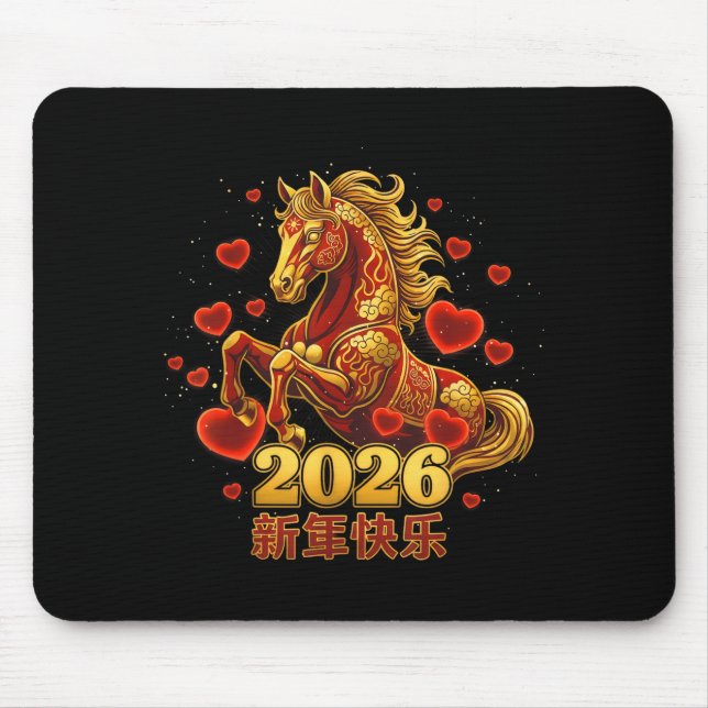 Happy New Year Chinese 2026 -year Of The Horse Cut Mousepad (Vorne)