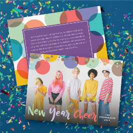 Happy New Year Colorful & Fun Confetti Dots Foto Feiertagskarte