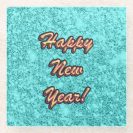 Happy New Year Colorful Glasuntersetzer