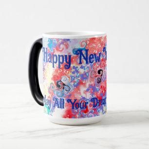 Happy New Year Colorful Marmor Abstrakt Verwandlungstasse