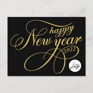 Happy New Year Company Business Logo Postkarte