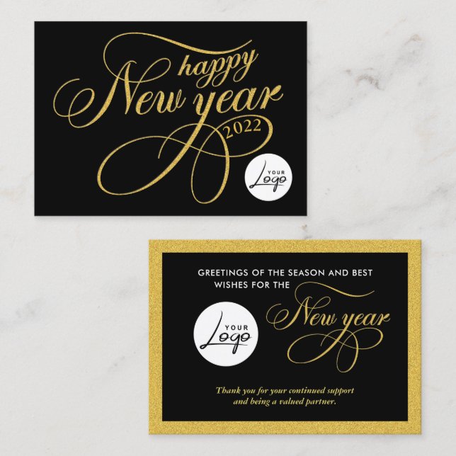 Happy New Year Company Business Logo  Visitenkarte (Vorne/Hinten)