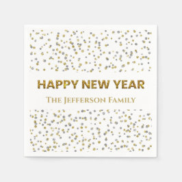 Happy New Year Confetti Paper Napkin Serviette