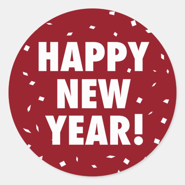 Happy New Year Confetti Sticker (Vorderseite)