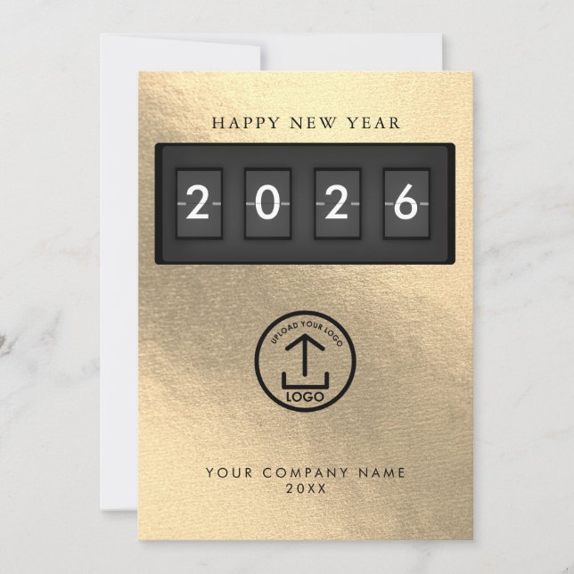 Happy New Year Corporate Business Logo Gold (Vorderseite)