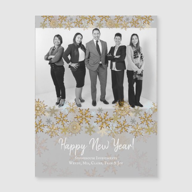 Happy New Year Corporate Business Magic Cards Magnetkarte (Vorderseite)