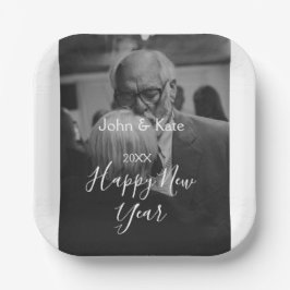 Happy new year couple photo name year black white  pappteller