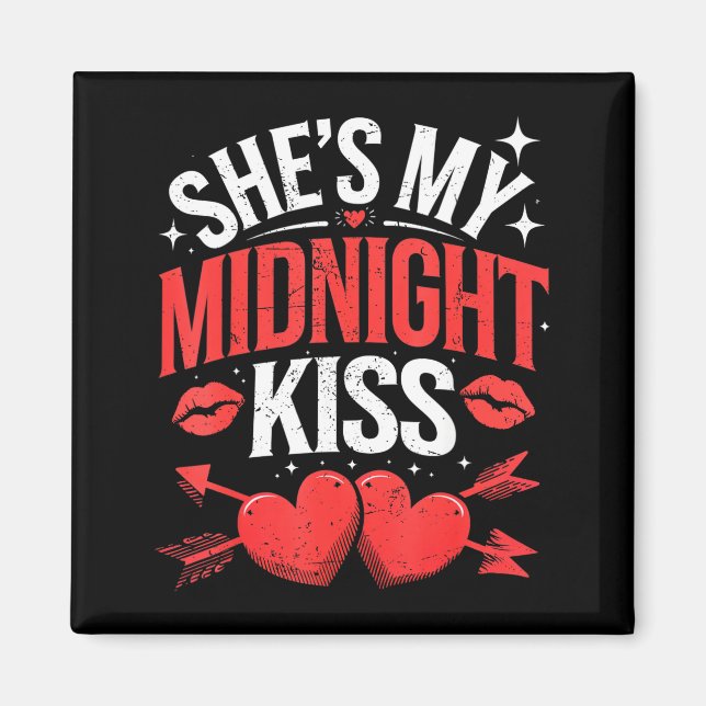 Happy New Year Couples She's My Midnight Kiss Vale Magnet (Vorne)