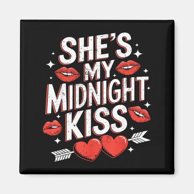 Happy New Year Couples She's My Midnight Kiss Vale Magnet (Vorne)