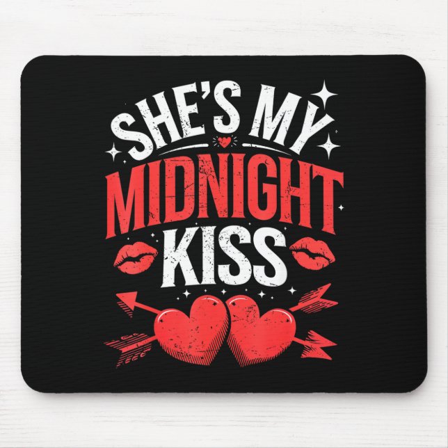 Happy New Year Couples She's My Midnight Kiss Vale Mousepad (Vorne)