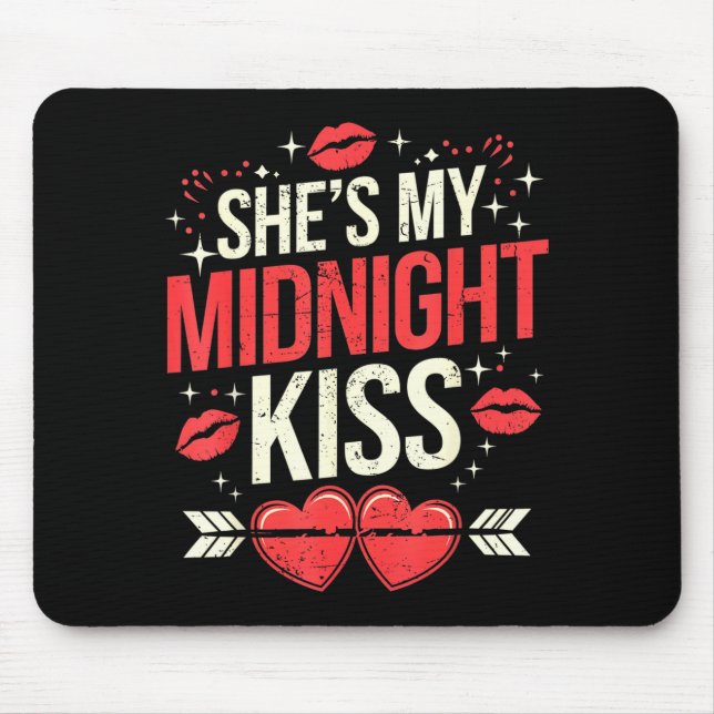 Happy New Year Couples She's My Midnight Kiss Vale Mousepad (Vorne)
