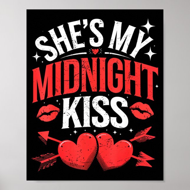 Happy New Year Couples She's My Midnight Kiss Vale Poster (Vorne)