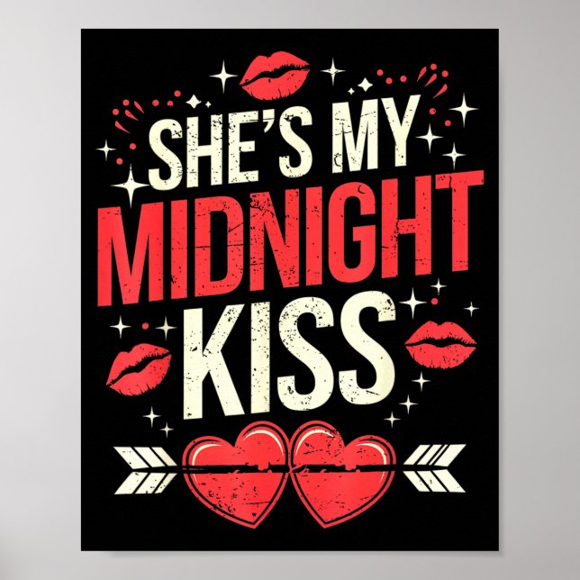 Happy New Year Couples She's My Midnight Kiss Vale Poster (Vorne)