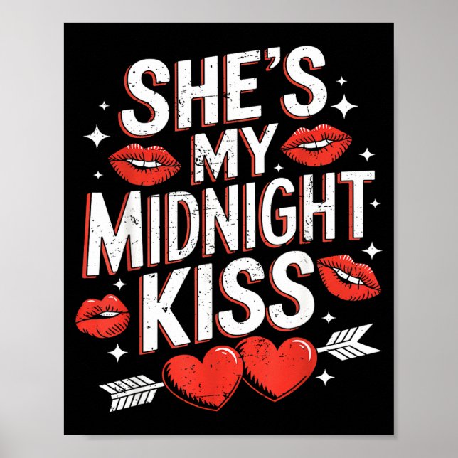 Happy New Year Couples She's My Midnight Kiss Vale Poster (Vorne)