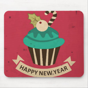 Happy New Year Cupcake Mousepad