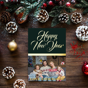 Happy New Year Custom Foto Folien Feiertagskarte