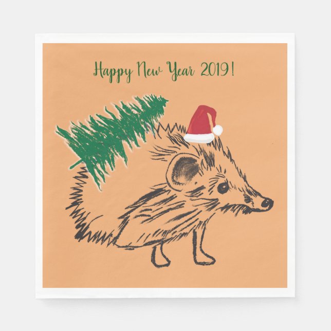 Happy New Year Custom Paper Napkin Serviette (Vorderseite)