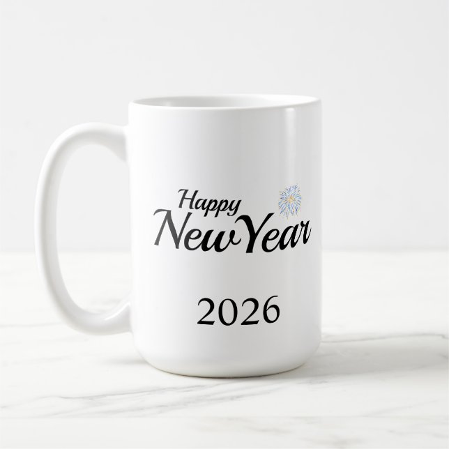 Happy New Year Custom Present Kaffeetasse (Links)